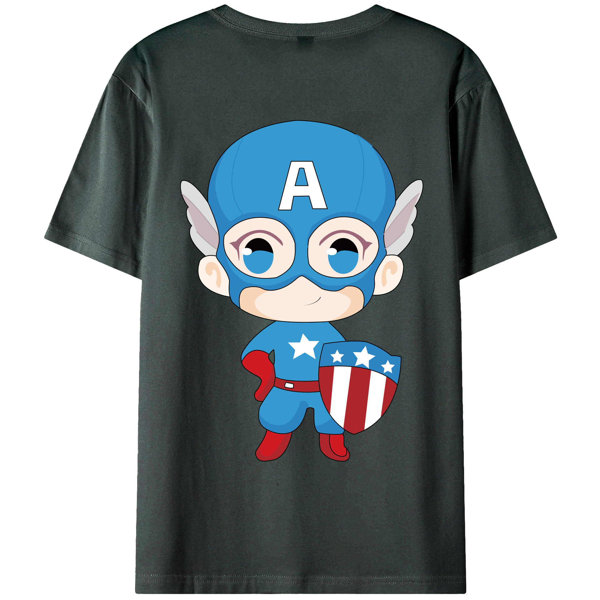 （画像用） アベンジャーズ The Avengers 綿100％ メンズ半袖Tシャツ（バックプリント） 通気性